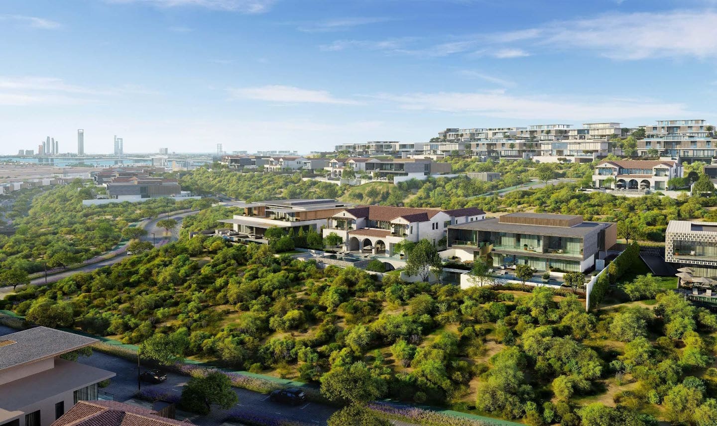Wadeem Gardens villas surrounded by landscaped greenery on Hudayriyat Island, Abu Dhabi